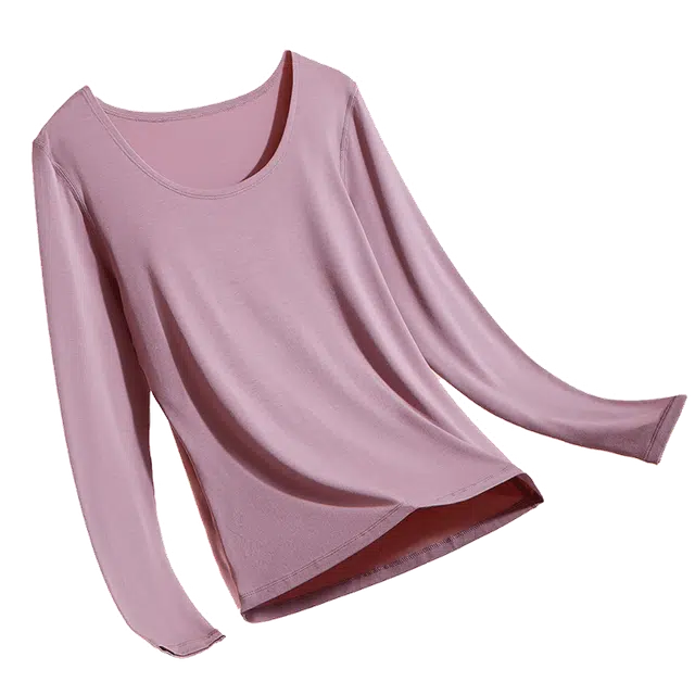 欧迪芬 纯色抑菌舒适简约保暖上装 女款