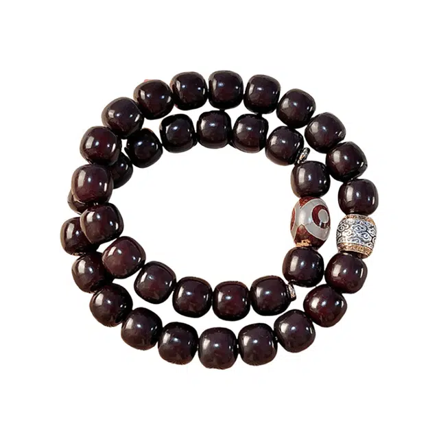 陌阡雪 新中式 国潮设计双圈文玩精致 菩提子/菩提籽 手串 男女同款情侣款
