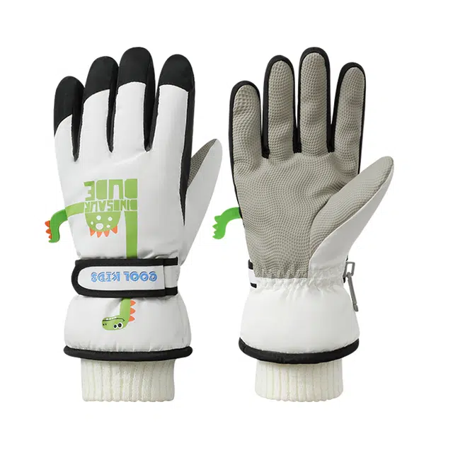 俞兆林 冬季滑雪玩雪防泼水可爱加绒加厚男女童防风防寒保暖 聚酯纤维 手套 儿童款