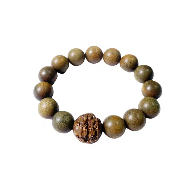 官方已祝福 京华录 灵隐国潮招财纳福貔貅 中式财运滚滚吞金兽 五路财神 复古檀木文玩珠链 本命年原木转运珠 绿檀 手串 男女同款情侣款