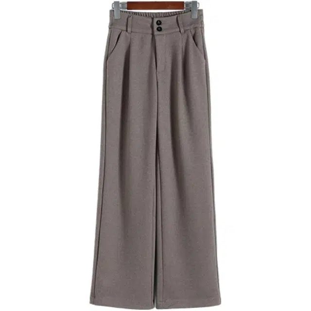 惟熙 垂感遮肉显瘦加厚保暖通勤阔腿休闲裤 女款 浅咖色