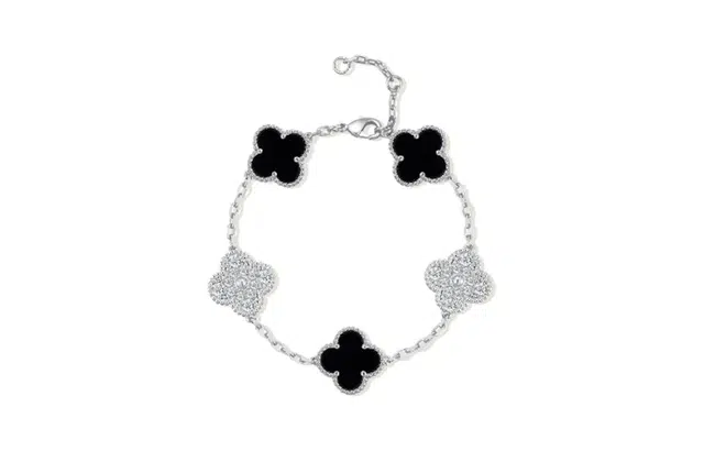 尚银福 熊猫四叶草 小众设计精致轻奢温柔大气高级感 森系可爱小清新四叶草 合金 手链 女款