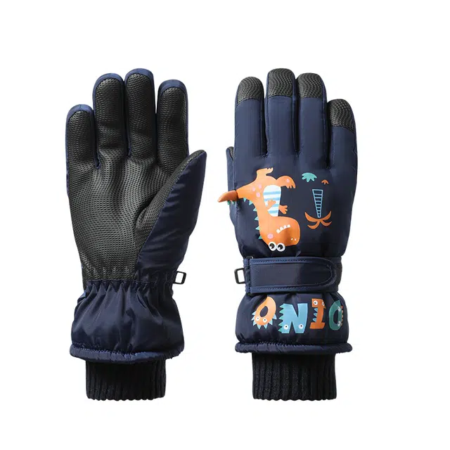 俞兆林 滑雪加绒加厚女孩冬天户外雪山玩雪防寒防泼水男女童保暖可爱 聚酯纤维 手套 儿童款