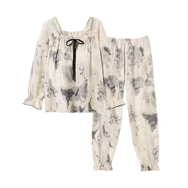 欧诗帛 带胸垫舒适亲肤透气可外穿睡衣套装 女款 图色