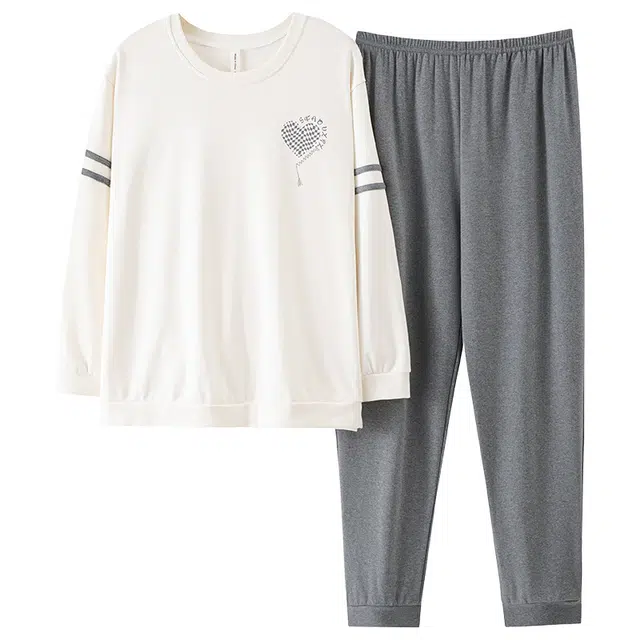 帕兰朵 简约纯色长袖套头家居服睡衣套装 女款