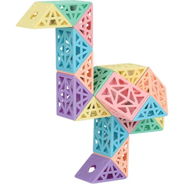 魔域文化 魔法学校系列 百变组合魔尺教室 马卡龙镂空不易手滑 早教益智玩具