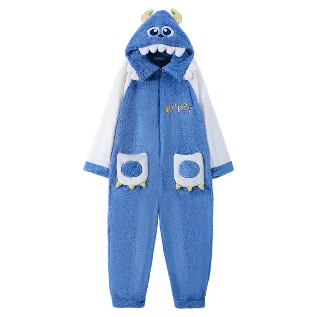 俏霓桐 保暖蓄温加厚卡通连帽可外穿家居连体衣 女款 图色