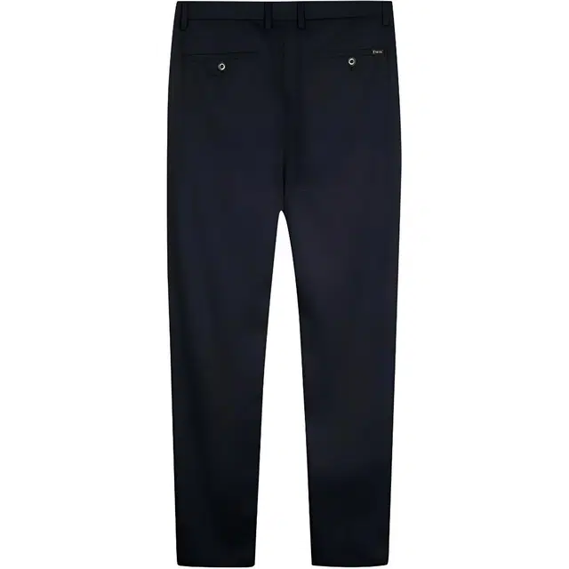 才子 纯色透气中腰拉链直筒休闲裤 男款 深蓝色