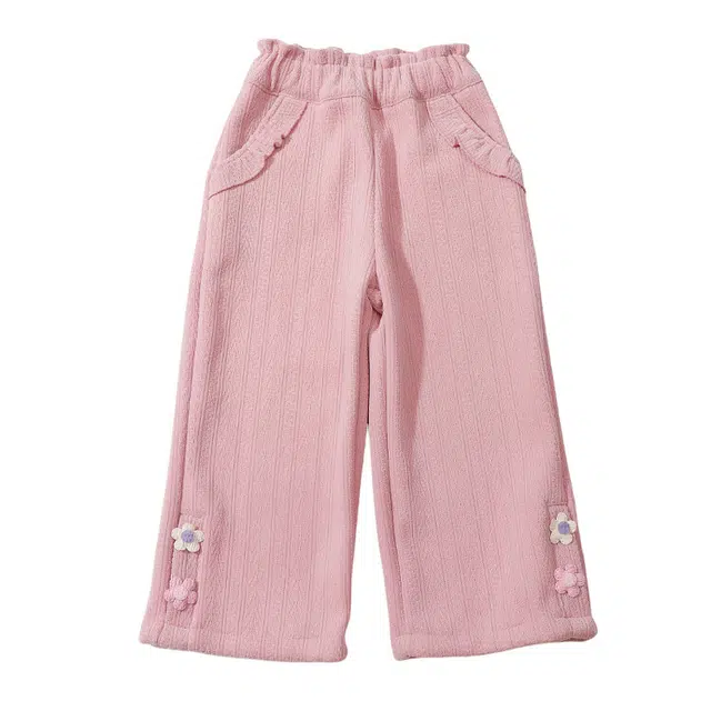 中小童 木木兔 时尚舒适柔软洋气纯色百搭针织运动裤 粉色