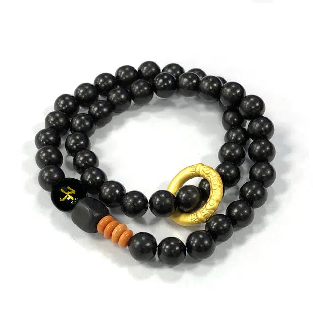 栖霞寺官方佑香已祝福 琉堇 十二生肖朱事顺利本命年守护平安串珠 国风叠戴酷炫文玩佛珠链 招财纳福原木手饰 黑檀 手串 男女同款情侣款