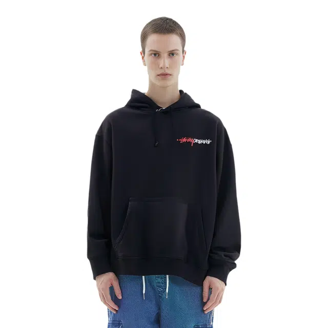 Stussy FW21 Positive Vibrations Embroidered Hoodie Logo