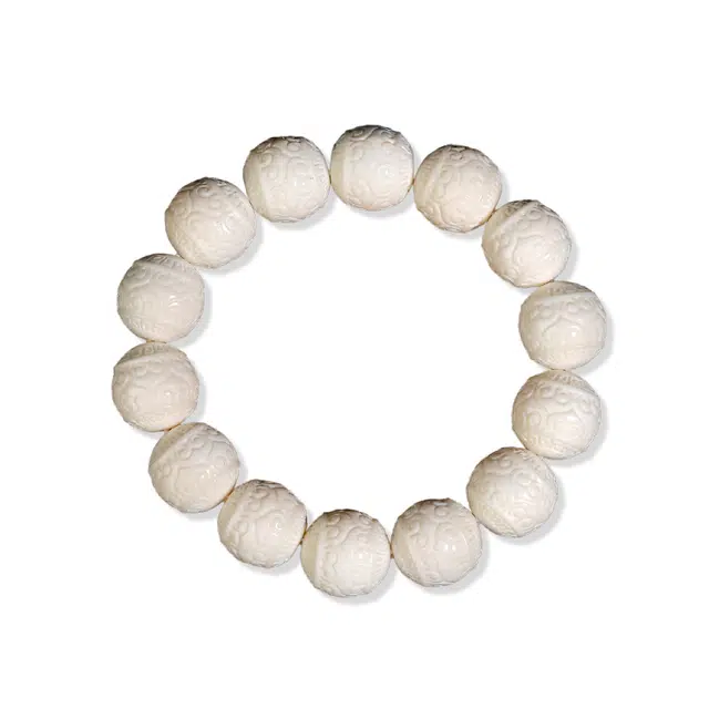 祥燕 高端孤品国潮文玩大尺寸满纹冰润回纹珠转运串 猛犸 手串 男女同款情侣款