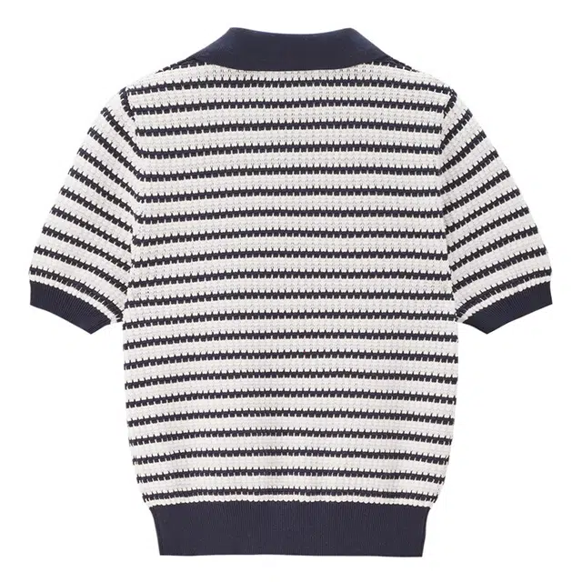 佐丹奴 舒适简约气质休闲针织衫 女款 宝蓝金银丝间白条纹