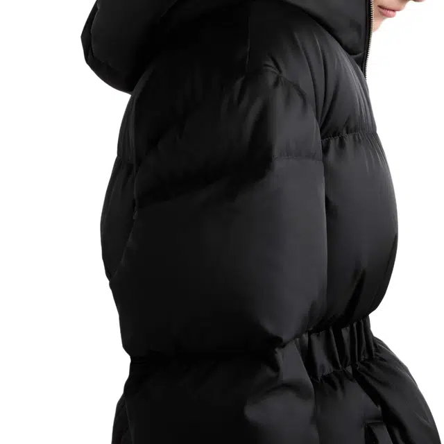 Prada Logo Badge Zip-Up Down Jacket Black