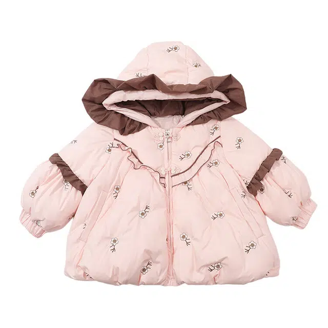 木木兔 连帽舒适亲肤简约洋气棉衣 粉色 中小童