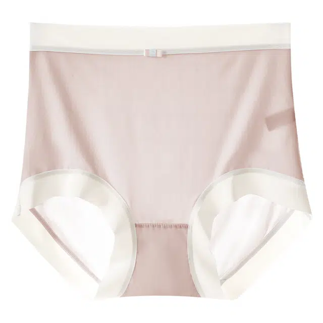 二三二三 里裆抗菌薄款透气高腰收腹提臀高弹包臀三角裤内裤 女款 蜜桃粉