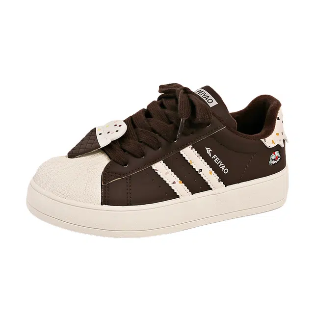 小鹿米利 小白鞋休闲可爱系带百搭贝壳头 低帮 板鞋 女款