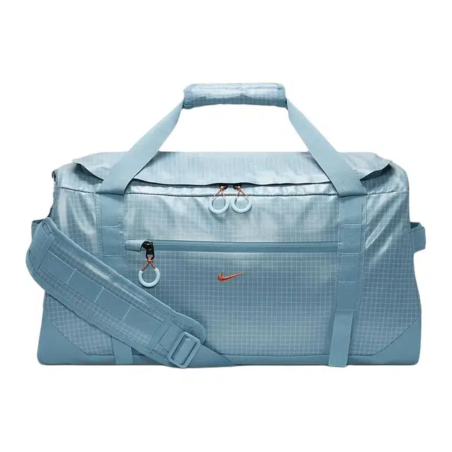 Nike Logo Zipper Travel Bag Denim Coral