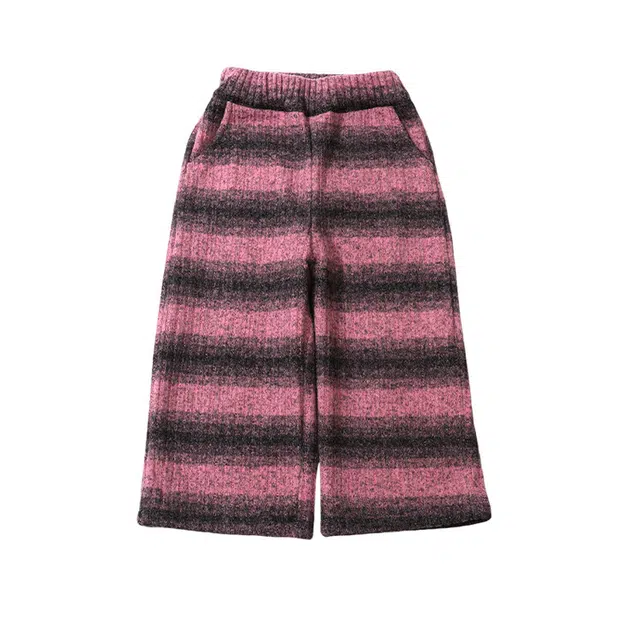 中小童 木木兔 时尚简约拼色松紧腰针织运动裤 粉色