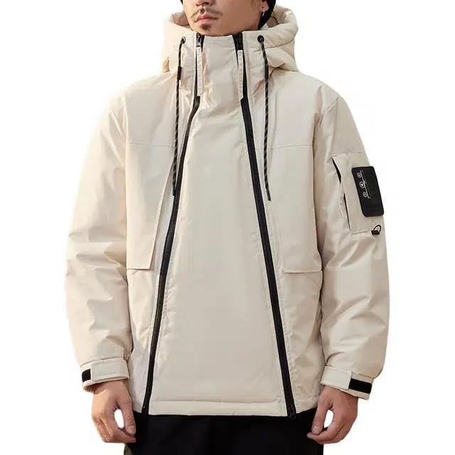 【dme】 美式山系户外休闲纯色连帽拉链潮流百搭保暖抗寒羽绒服 男女同款