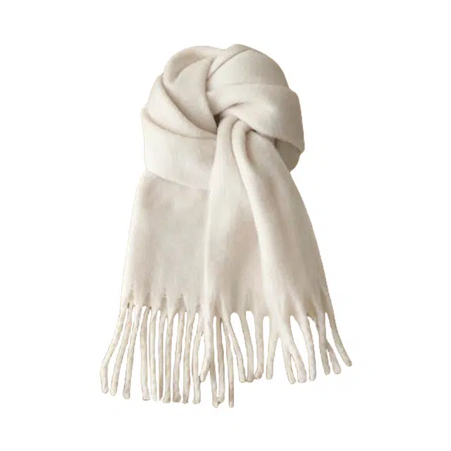 北极绒 秋冬季高级感款纯色超大加厚保暖 绒线围巾 男女同款情侣款