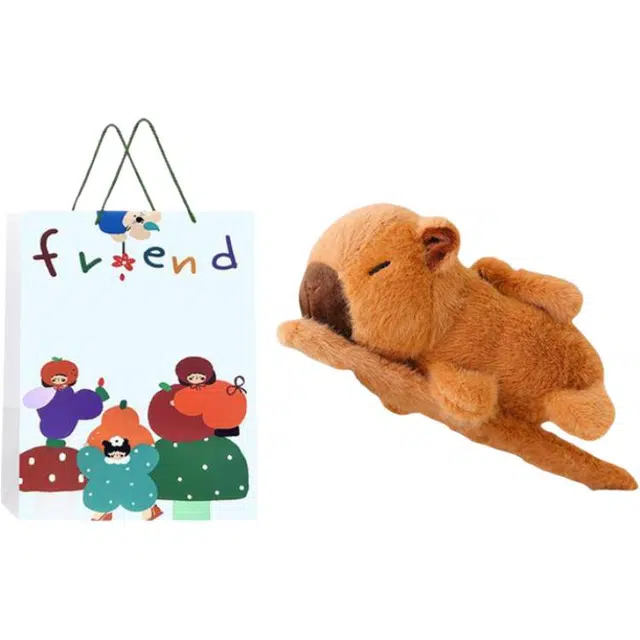 嗷嗷熊 卡比巴拉啪啪圈 可爱卡通 萌趣可爱水豚 玩偶周边