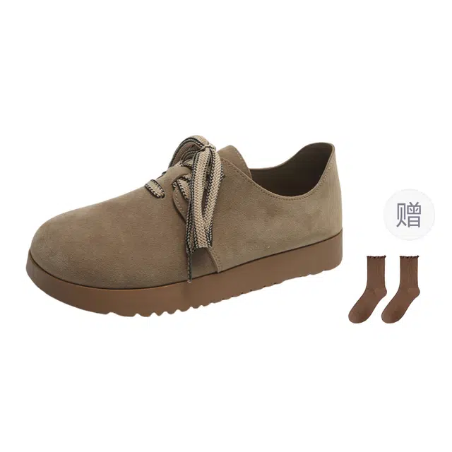 小鹿米利 系带勃肯鞋孕妇懒人一脚蹬软底平底森系文艺豆豆鞋乐福 休闲单鞋 女款