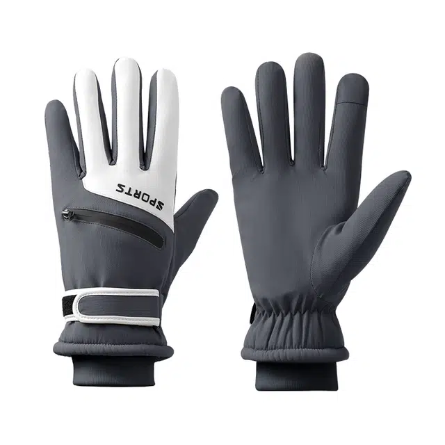 浪莎 冬季骑行电瓶车摩托车加绒加厚保暖滑雪登山雪山玩雪防泼水防风防寒防滑 可放雪卡 运动手套 男女同款情侣款