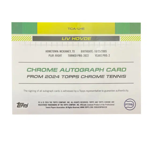Topps 2024 Chrome Tennis RC