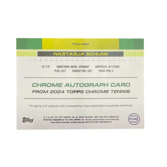 Topps 2024 Chrome Tennis RC