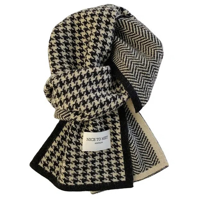 木林森 秋冬季高级感氛围感百搭披肩针织保暖护颈 绒线围巾 男女同款情侣款