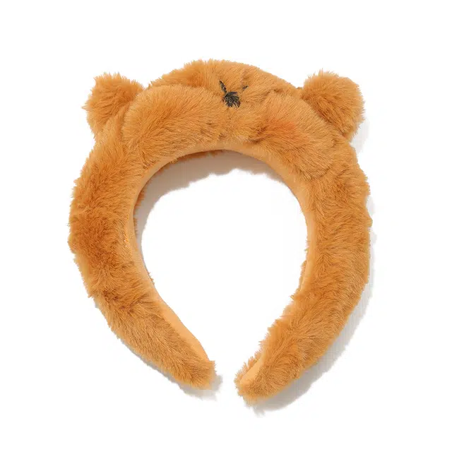 如花梦 可爱卡通毛绒小熊兔子海绵日常洗脸敷面膜甜美趣味额前碎发刘海 塑料 发箍 女款