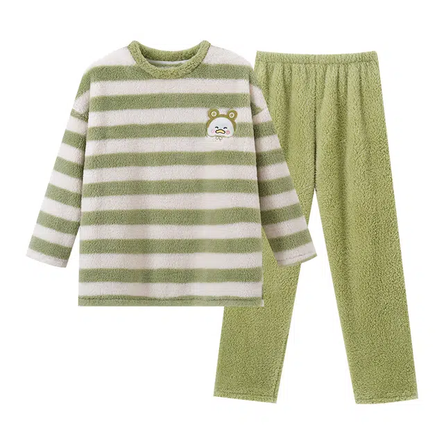 欧诗帛 保暖舒适柔软亲肤休闲睡衣套装 女款 图色