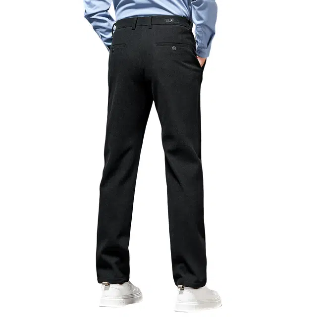 富铤 纯色直筒保暖锁温弹力休闲西装裤 男款