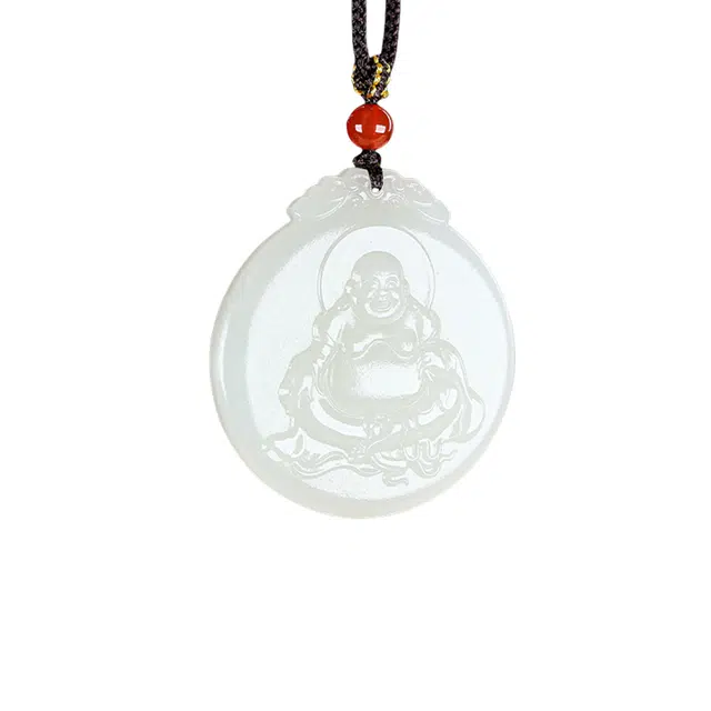 舒杰 温润百搭 笑口常开弥勒佛 和田玉 白玉 男女同款情侣款