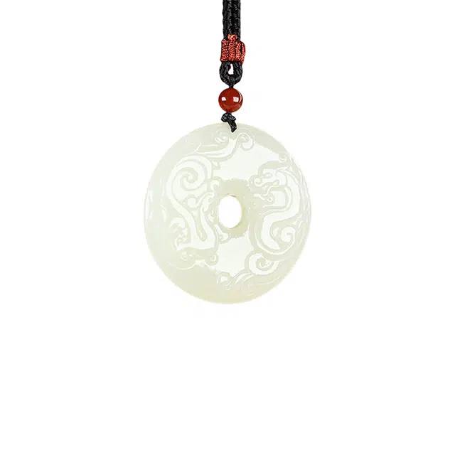 舒杰 新中式龙凤佩项链 和田玉 白玉 男女同款情侣款