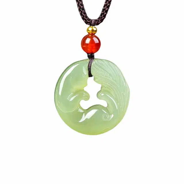 舒杰 小众百搭设计守护爱情狐狸吊坠 和田玉 青白玉 男女同款情侣款