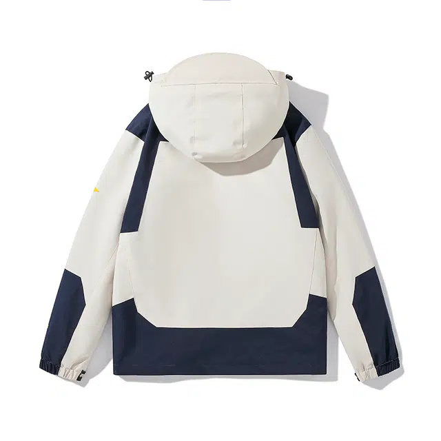 木清清 美式机能风拼接色可拆卸帽户外三合一防风防水登山冲锋茄克夹克外套 女款