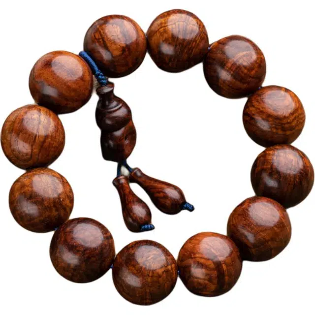 仙源 经典素串  转运珠大颗粒复古新中式盘玩文玩佛珠 平安福手链 节日生日送礼盒物 花梨木 手串 男女同款情侣款