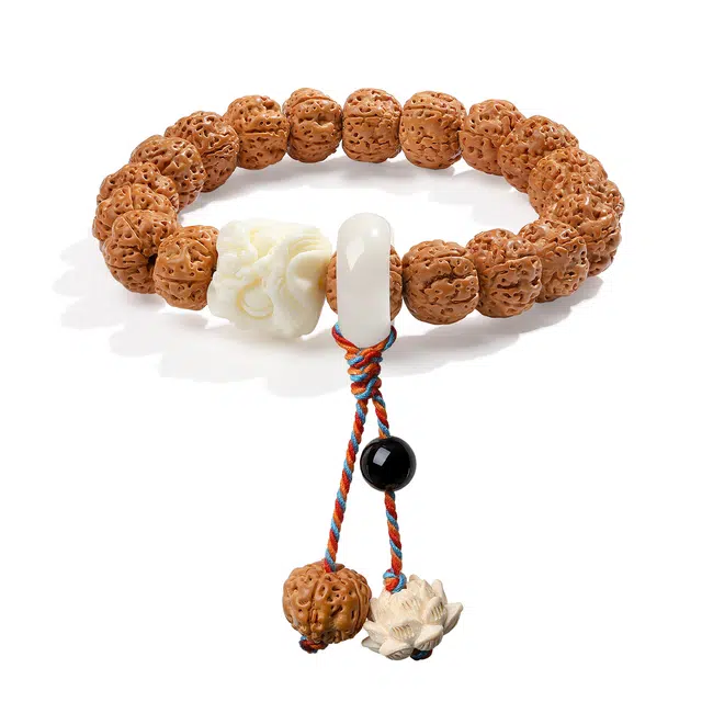 【普陀山官方已祝福】 普陀山文创 招财纳福祥瑞醒狮文玩盘玩佛珠 金刚菩提 手串 男女同款情侣款