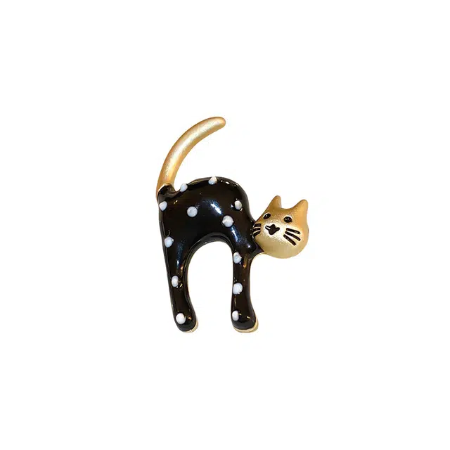 沂茹 洋气精致 猫咪滴油合金 胸针高档西装毛衣胸花防走光扣针别针 女款