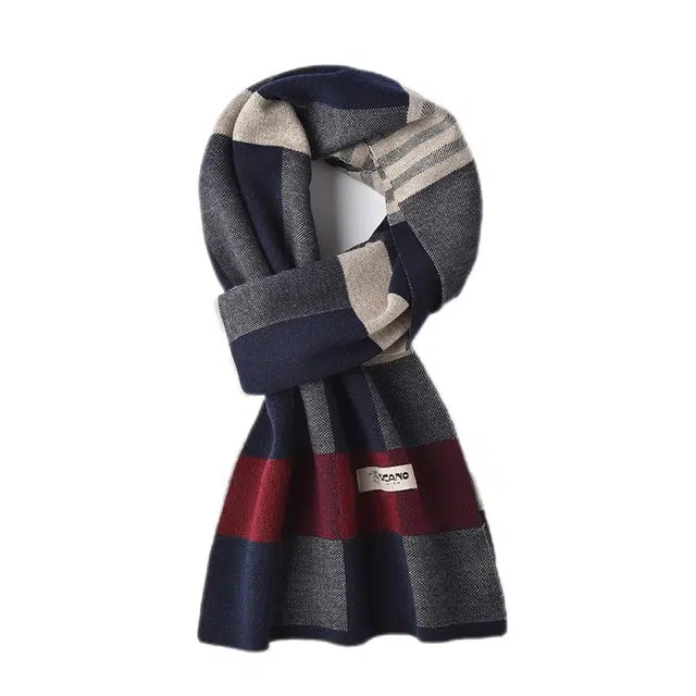 啄木鸟 经典格纹时尚百搭秋冬季防寒保暖围脖含羊毛格子 聚酯纤维 绒线围巾 男女同款情侣款