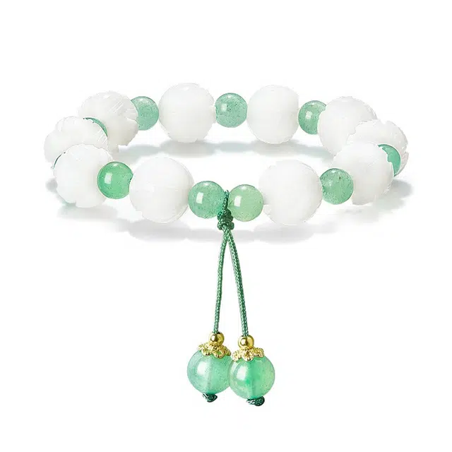 水逆退散 克兰茜 新中式国风转运珠素串 考神附体 金榜题名 精致轻奢莲花手饰 送礼女友 生日节日纪念日 礼盒装 白玉菩提 手串 女款