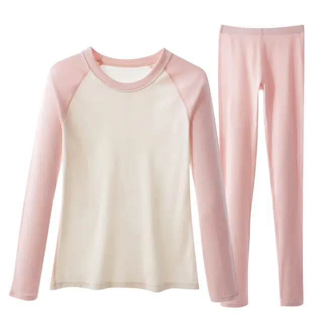 俏佳人 超柔牛奶绒青少年少女双面磨毛打底长袖保暖套装 女款