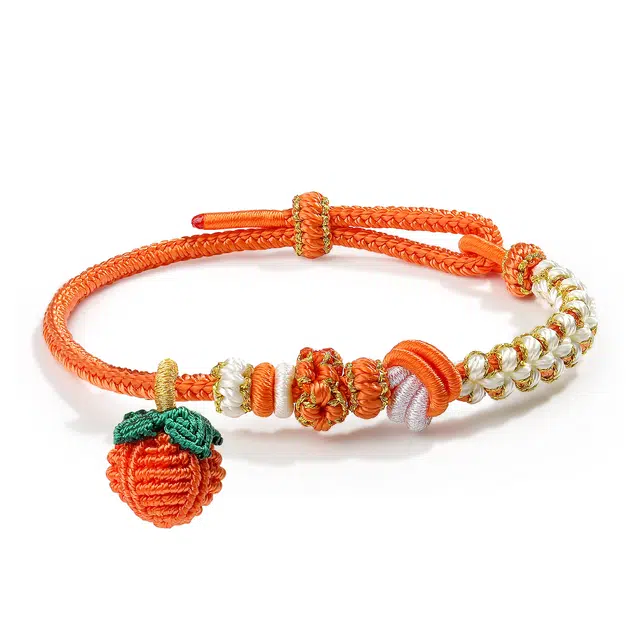 【普陀山官方已祝福】 普陀山文创 心想柿成编织手绳桃花好运平安转运手饰 生日送礼礼盒装 织物 手链 男女同款情侣款