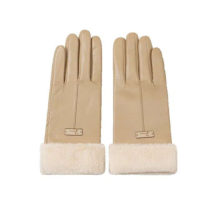 玖慕 秋冬保暖百搭加绒加厚防寒电动车骑车触屏 涤纶 手套 女款