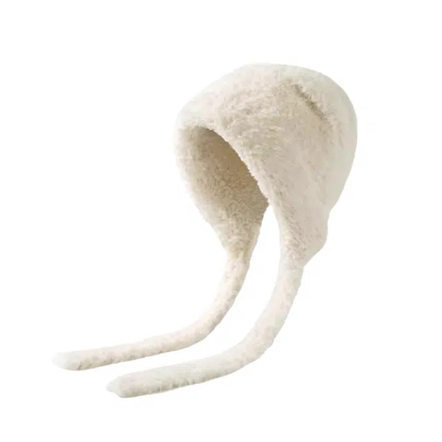 北极绒 可爱小熊耳朵秋冬季显脸小包头保暖套头毛绒大头围 聚酯纤维 绒线帽 男女同款情侣款