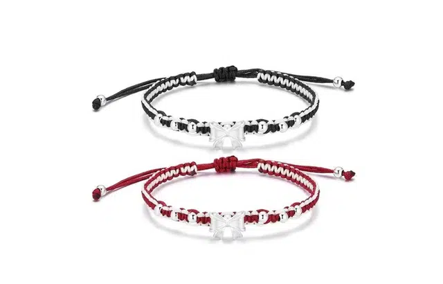 迎百宝 在逃公主蝴蝶结 新中式小众设计高级感编织可调节手绳转运气质优雅显白红绳黑绳 闺蜜同款平安喜乐锦上添花手链 男女同款情侣款