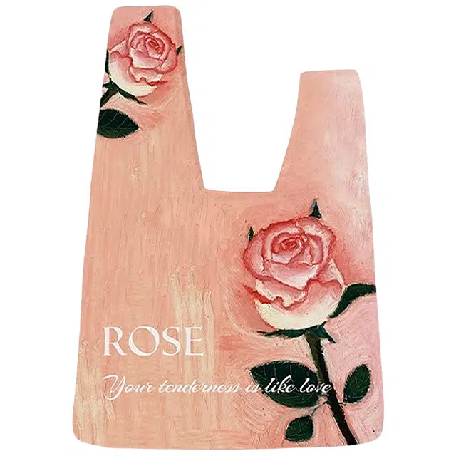 奥松 小众文艺慵懒风 绒面帆布 帆布包手提包 男女同款情侣款 粉色