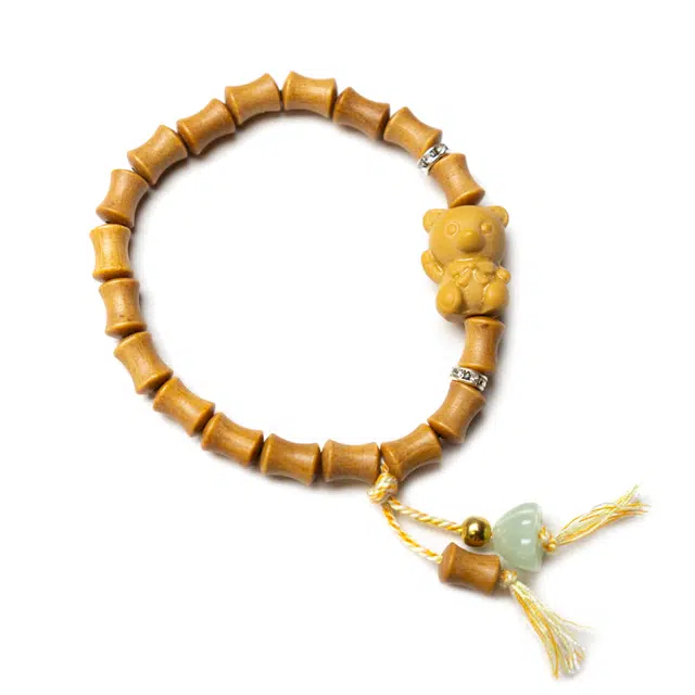 周帝王 竹节小熊 檀木 手串 男女同款情侣款